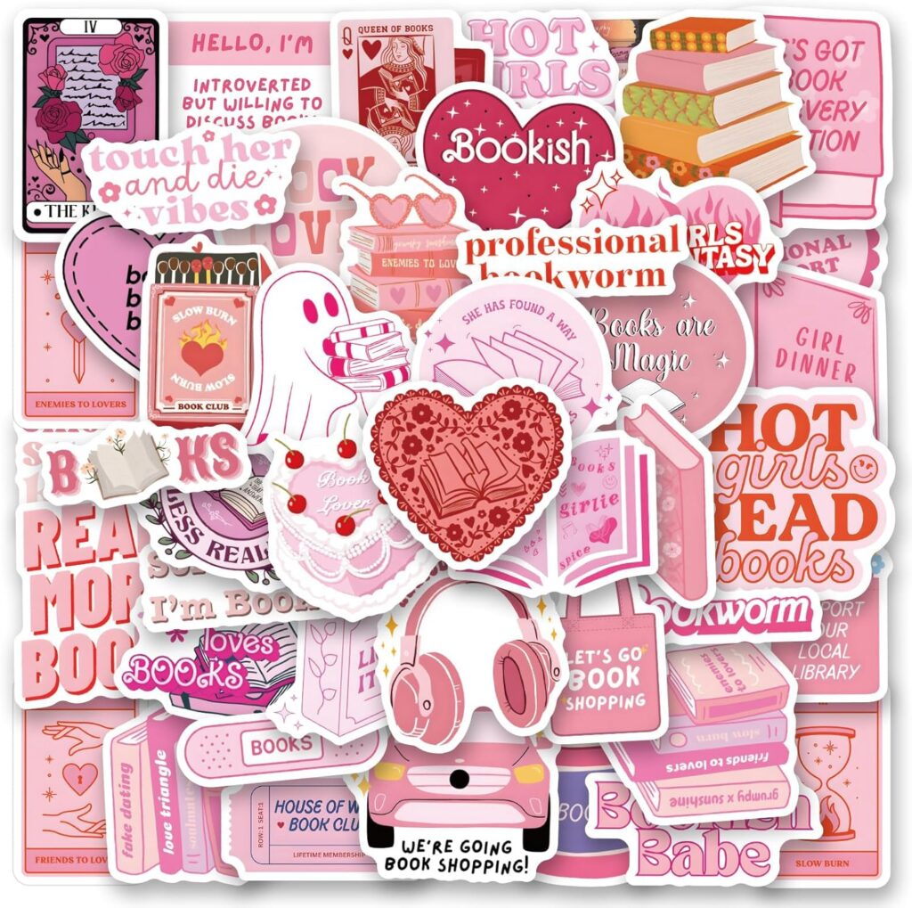 60 Pieces Pink Kindle Book Stickers