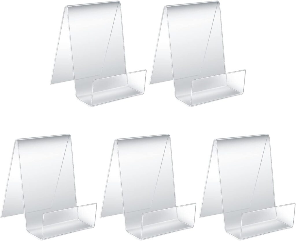 Acrylic Transparent Book Stands 5-pack